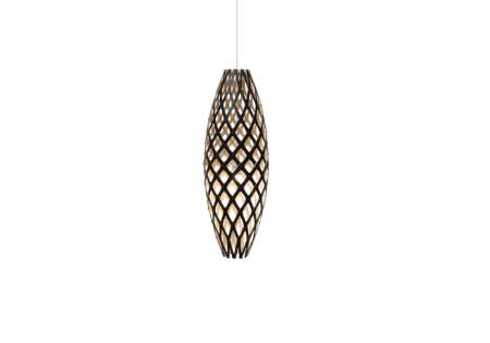 Hinaki Pendant bamboo inside black outside suspended