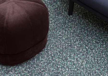 Close-up of Polli rug texture – woven from recycled plastic yarn